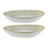 Bonna China Sands 6" x 4" x h:1" Organic Decorated Porcelain Platter (Set of 2)